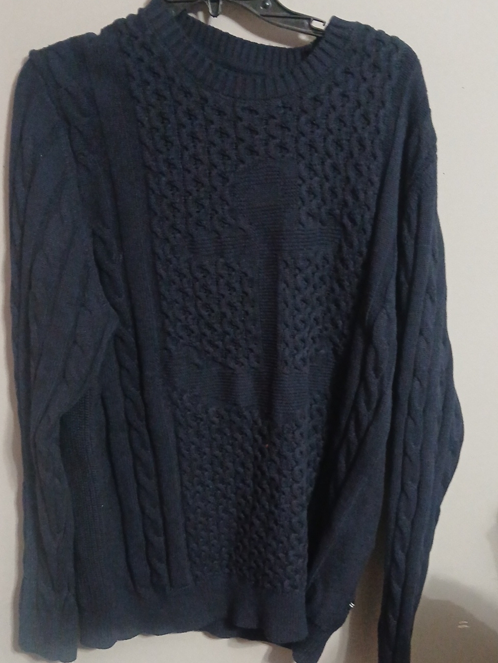 Nautica Navy Cable Crewneck Sweater